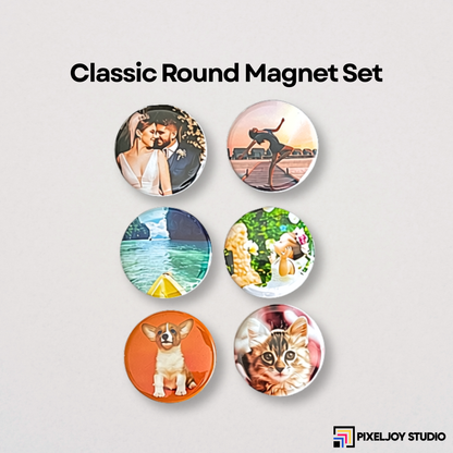 Classic Round Photo Magnet Set
