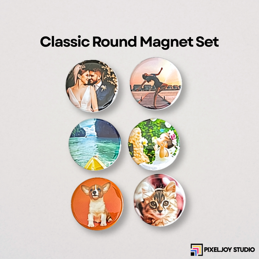 Classic Round Photo Magnet Set
