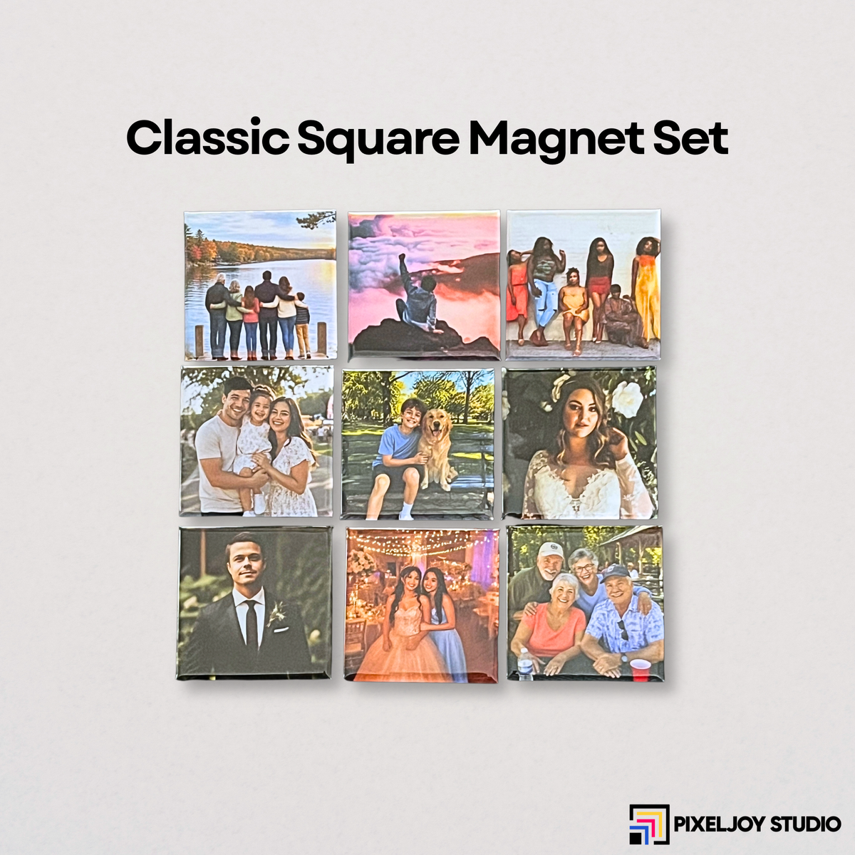 Classic Square Photo Magnet Set