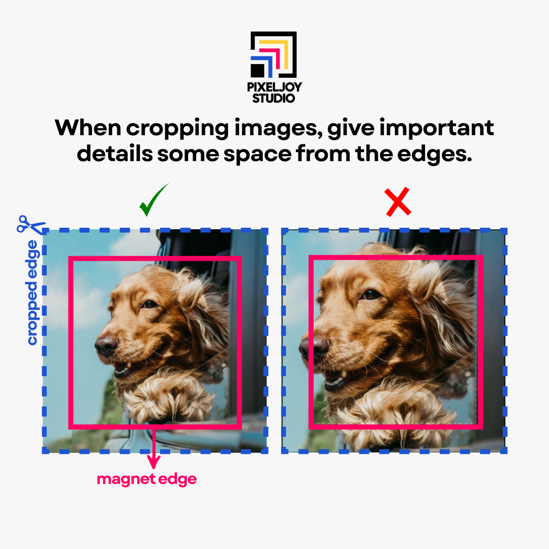 Comparison of cropped images with text and Pixeljoy Studio logo.